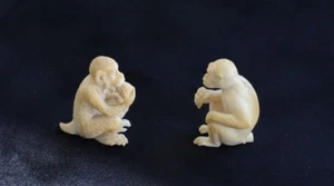 Monkeys 19th Century Hand Carved Fine Detail - Picture 1 of 10