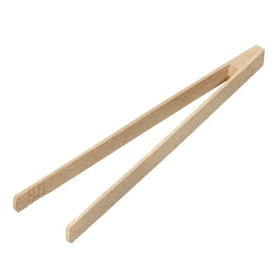 Chef Aid Long Wooden Beech Kitchen Wood Toast Tongs 30cm 10E00029 - Image 1 of 3
