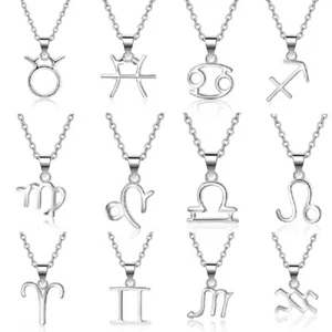 Silver tone zodiac Constellation sign pendant necklace?choices - Picture 1 of 14