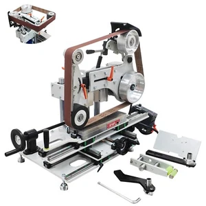 220V Horizontal-Vertical Belt Sander Polisher with Flat Grinder Inverter 2" Belt - Picture 1 of 24