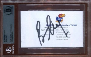 Tarjeta de visita firmada por Bill Self Kansas baloncesto Beckett autógrafo auténtico BAS - Imagen 1 de 2