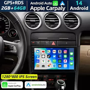 2+64G Android 14 AutoRadio GPS Navi BT 5.0 Carplay WiFi Für Audi A4 S4 RS4 B6 B7 - Bild 1 von 18