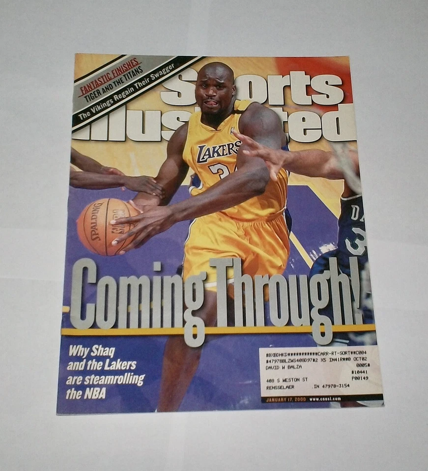 Sports Illustrated Shaquille O'Neal 2000 ¡Temporada de título de Los Angeles LAKERS! Foto 1 de 1