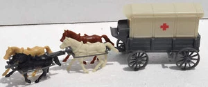 Vagón ambulancia clásico de juguete de soldados de la Guerra Civil con cuatro (4) caballos - Imagen 1 de 7