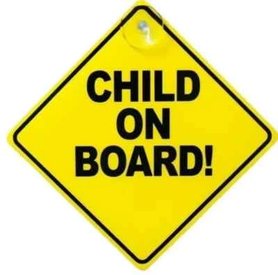 UPSY DAISY 1 child on Board Car Signs | Child Children Window Suction Cup Safety Warning