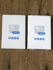 Mothercare Fitted Brushed Cotton Bedside Crib Sheets-2 Packs-White-Next2Me-New