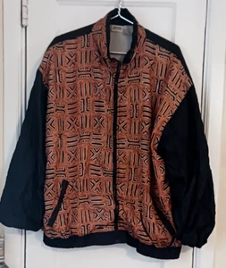 Vintage 90’s Avon Style Abstract Print Windbreaker Zip-up Jacket Men’s Large - Bild 1 von 14