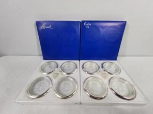 Leonard Eales 1779 Crystal/Silver Plated Coaster & Ashtray (840) Set of 4 - Picture 1 of 11