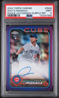 Shota Imanaga 2024 Topps Cromo Novato Auto Púrpura Refractor/250 PSA 9 Cubs Foto 1 de 2