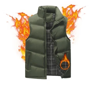 Herren Winter Ärmellose Steppweste Gefütterte Parka Jacke Weste Windschutzweste - Imagen 1 de 56