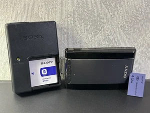 Sony Cyber-shot DSC-T300 10.1MP Digital Camera TOUCH SCREEN Bundle Black Tested - Picture 1 of 11