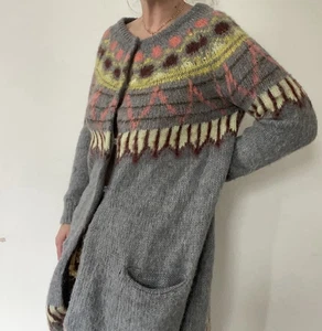 Samsoe Samsoe Cardigan Size S Alpaca Mix Fair-isle Scandinavian Knit Cardigan Sh - Picture 1 of 9