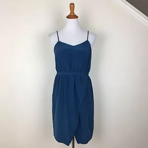 Madewell F2136 $145 Mini Abito In Pura Seta Con Cinturino Regolabile Spacco Anteriore 8 - Foto 1 di 8