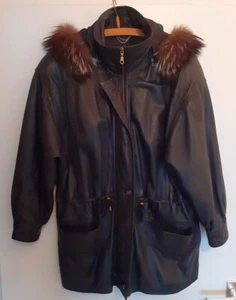 Lederjacke mit Kapuze groß Echtleder Schaf Lammnappa Damenjacke Leder Pelz - Bild 1 von 24