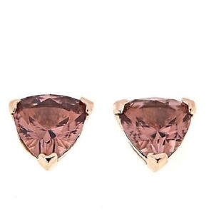 HSN Absolute Rose Gold Over Sterling Silver Heart-Shaped Morganite Stud Earrings