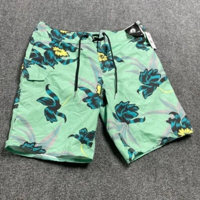 Pantalones Cortos de Tablero Verde Volcom Para Hombre Mod-Tech Traje de Baño Floral Talla Cordón W31 Foto 1 de 4