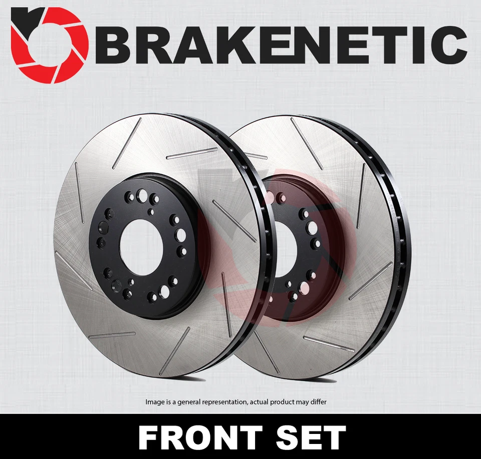 FRONT SET BRAKENETIC Premium Slotted Brake Disc Rotors BNP34182.SS - Image 1 of 1