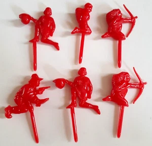 2 Juegos de Plástico Western Cowboys & Indians Cake Topper de 12 Figas Años 60 Nuevo De Edición - Imagen 1 de 4