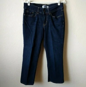 Signature Levi Straus Womens Size 6 Cropped Jeans Dark Wash Stretch Embroidered - Picture 1 of 9
