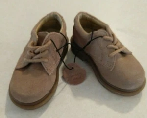 The Childrens' Place  Shoes Size 5 Tan Suede Boots Baby Boy laces New leather up - Picture 1 of 7