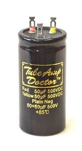 TAD GOLD CAP 50uF+50uF 500v 35x75mm 85ºC RADIAL DUAL CAPACITOR TUBE AMP DOCTOR - Picture 1 of 1