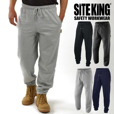SITE KING Mens Work Tracksuit Jogging Bottoms Trousers - CASUAL FLEECE JOGGERS - Image 1 of 4