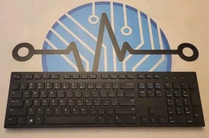 Teclado estándar negro inalámbrico Dell OEM modelo WK636P **sin receptor dongle USB - Imagen 1 de 2