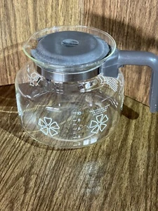 Vintage Mr Coffee 10 Cup Carafe Glass Replacement Decanter Pot Brown Handle Lid - Picture 1 of 8