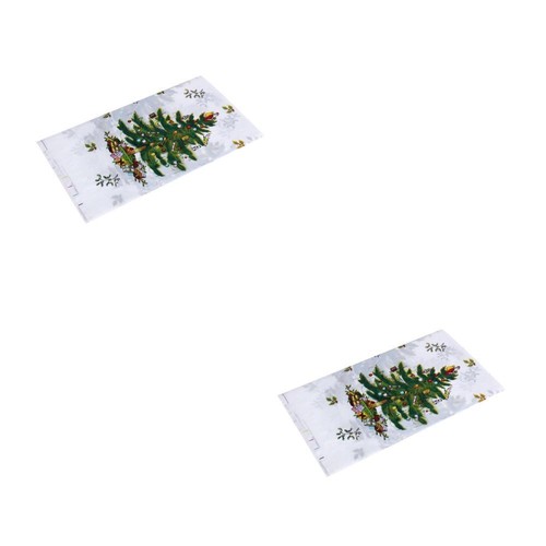 Set of 2 Christmas Table Cover Tablecloth Clothes Tree Linens for