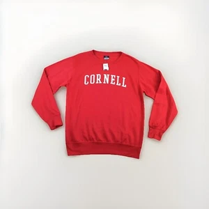 MV Sport Cornell Sweatshirt Mens Medium Red White Solid Long Sleeve Lightweight - Picture 1 of 13