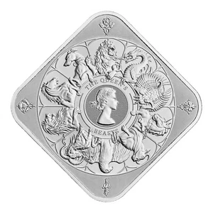 UK The Queen's Beasts 10 Oz Silber Barren Silber 999.9 in OVP Folie - Afbeelding 1 van 10