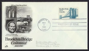 #2041 20c Brooklyn Bridge, Art Craft-Hand Cancel FDC **ANY 5=FREE SHIPPING** - Picture 1 of 1