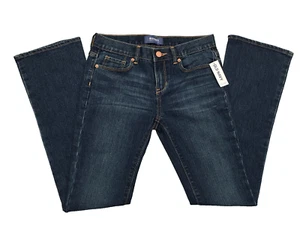 Old Navy Teens Med Dark Blue Wash Boot Cut Adjustable Fit Denim Jeans Sz 12 Reg - Picture 1 of 9