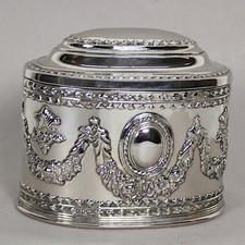 SCATOLA STILE ANTICA BAROCCO IN ARGENTO SHEFFIELD SILVER PLATE COFANETTO GIOIE