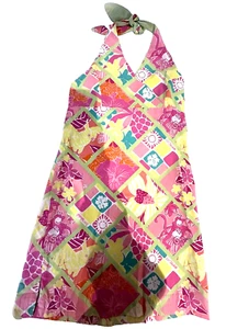 Lily Pulitzer Girls Pink Dress -Size 12- Halter Dress Elastic Back Side Slits - Picture 1 of 8