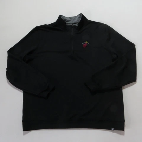 Miami Heat Performance Sweater Mens large Long Sleeve 1/4 Zip Pullover Black Cover