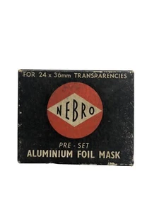 Vintage Nebro Box Aluminium Foil Masks For 35mm 24x36mm Transparencies Half Full - Picture 1 of 4