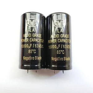 2Pcs NOVER LA AUDIO GRADE POWER CAPACITOR 10000UF 63V 85°C CAP 60x30mm - Picture 1 of 4
