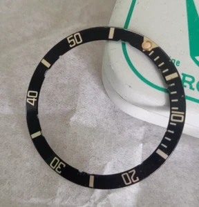 vintage Rolex Genuine black insert for Submariner 16613 16808 16618,patina dot - Picture 1 of 19