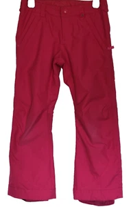BURTON Girls Snowboarding Pants Size Medium Dryride Zip Pockets Belt Loops Pink - Picture 1 of 13