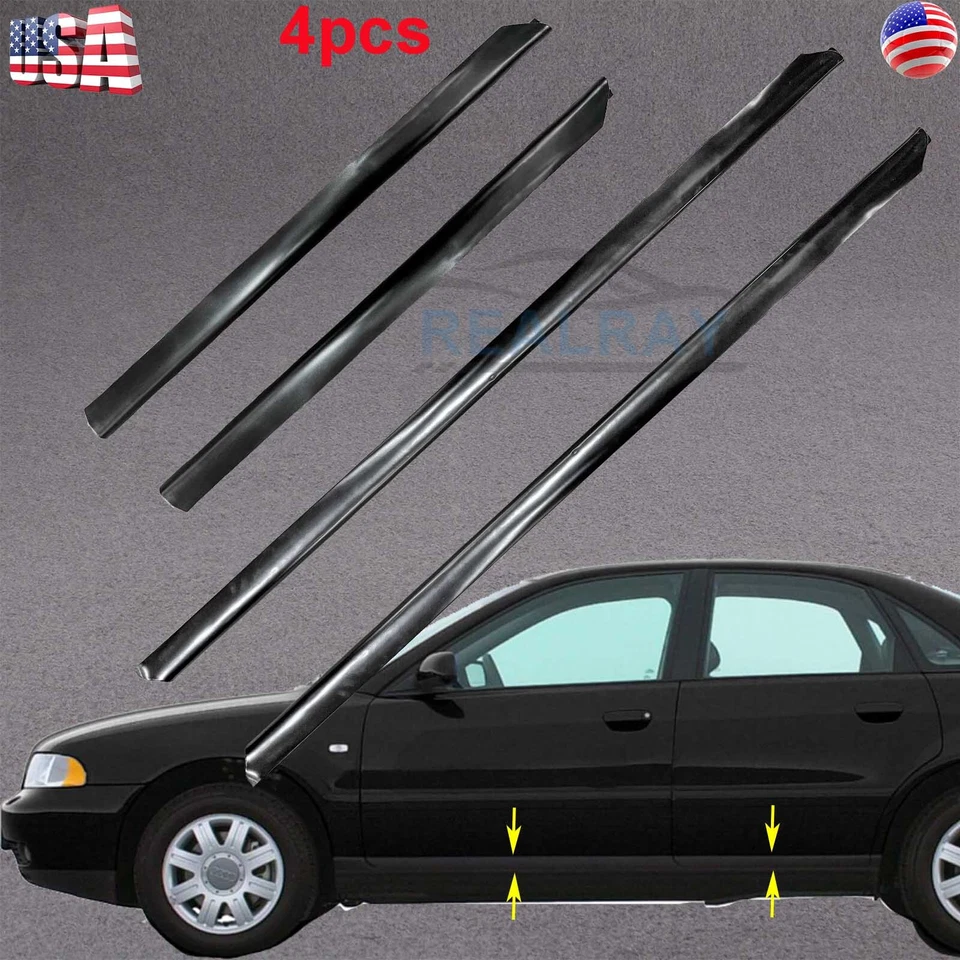 4 pcs Set Lower Side Door Molding Trim Cover For AUDI A4 & A4 Quattro 1996-2001 - Image 1 of 4