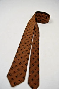 Neck Tie VTG Beau Brummell 60s Unicorns Crowns Foulard Skinny Tie 53" x 2" - Picture 1 of 7