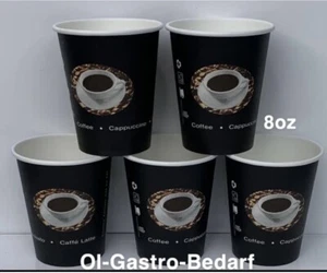 500 Coffee TO GO Becher Schwarz 200 ml Kaffeebecher Pappbecher Coffeebecher - Bild 1 von 2