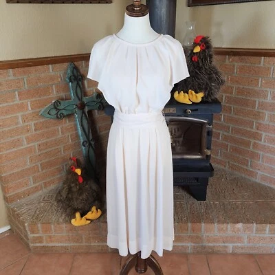 Vestido vintage años 70 Henry Lee marfil talla 8 Foto 1 de 4