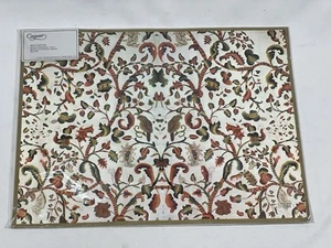 Vintage NEW Caspari Bed Curtain British Hard Coated Finish Set of 6 Placemats - Picture 1 of 24