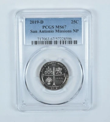 2019-D Washington Quarter ATB San Antonio Missions MS67 PCGS *2419 - Image 1 of 4