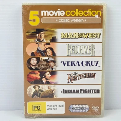 Man of the West/Red River/Vera Cruz/Kentuckian/Indian Fighter DVD Western Reg 4 - Image 1 of 2