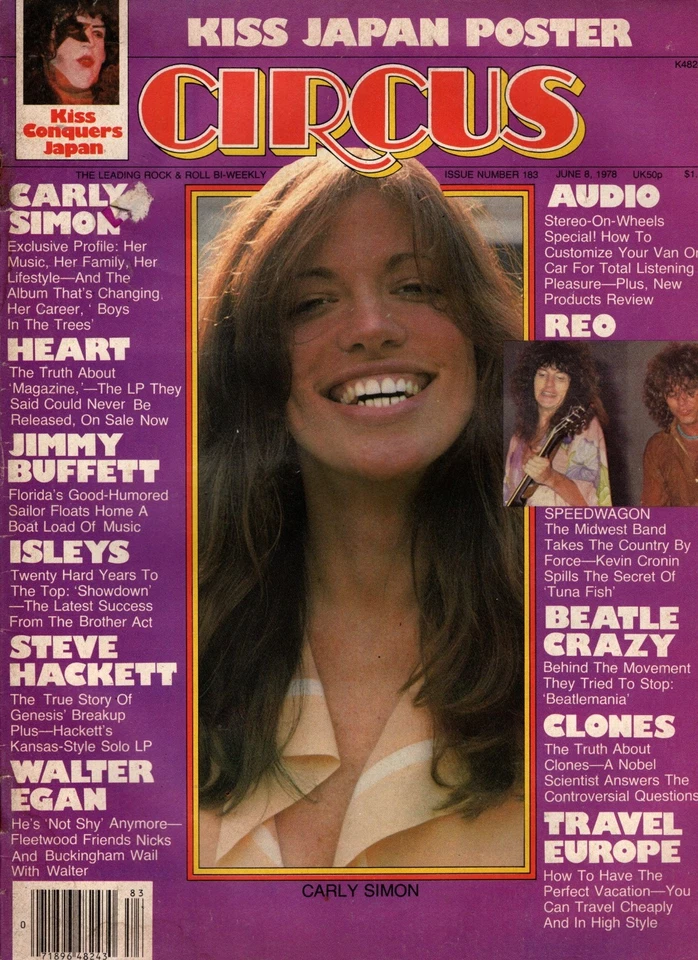 1978 Circus June 8 - Carly Simon; Heart; Jimmy Buffett; Reo Speedwagon; Isley - Image 1 of 1