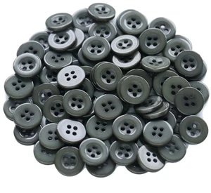 300pcs 1/2 Inch 12.5mm Small Size Round 4 Holes Buttons Dark Green Color Butt... - Picture 1 of 5