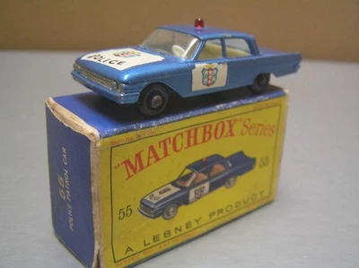 Matchbox Lesney #55 Ford Fairlane Police Patrol Car made in England EXIB - Image 1 of 4